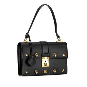 Gucci Shoulder Tiger Studded Bag Star Black One